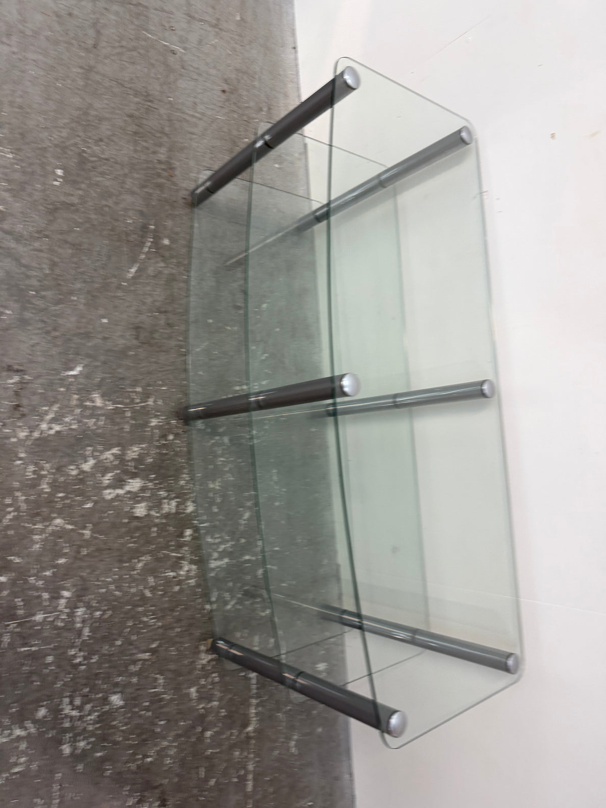 Three-Tier Curved Glass TV Media Stand #2563