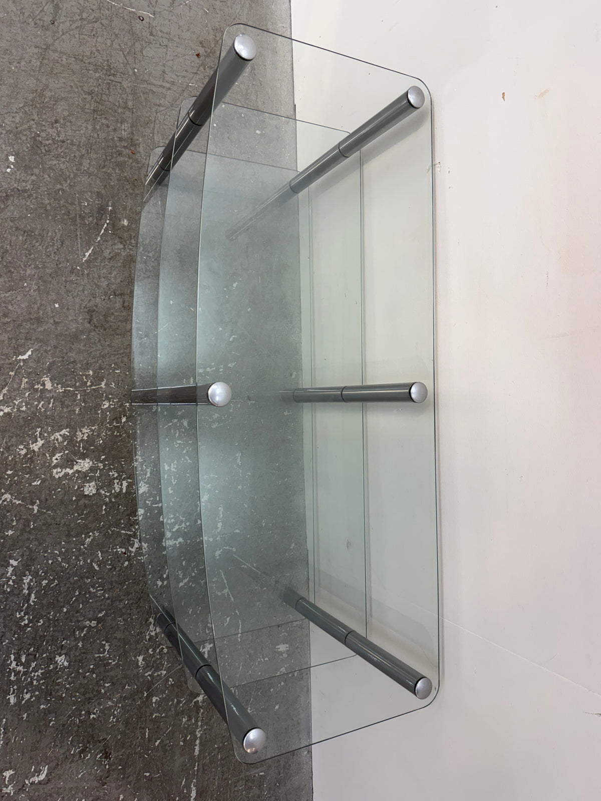 Three-Tier Curved Glass TV Media Stand #2563