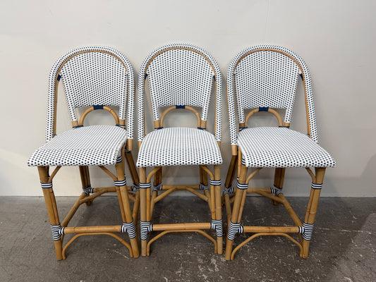 Serena & Lily Riviera Rattan Counter Stools Set of 3 #2566