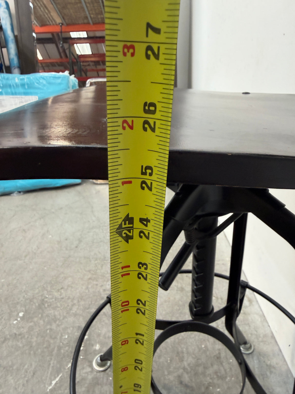Restoration Hardware Industrial Toledo-Style Adjustable Wood Bar Stool with Back #2567