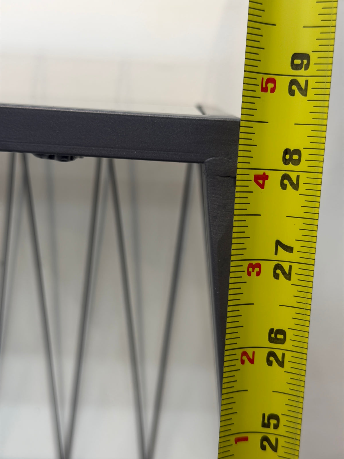 Gray Metal Geometric Wire Accent Table with Mirrored Shelves #2570