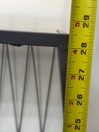 Gray Metal Geometric Wire Accent Table with Mirrored Shelves #2570