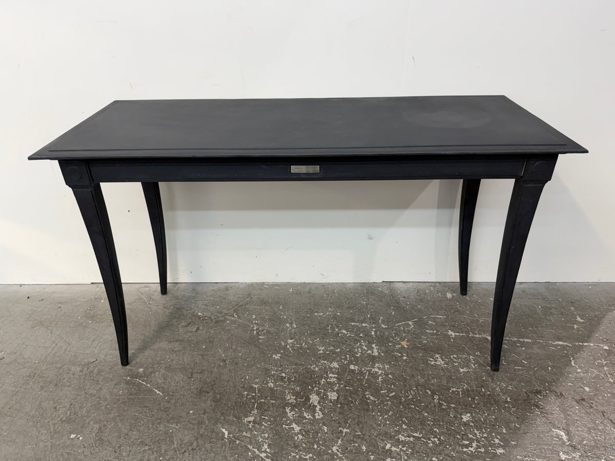 Restoration Hardware Black Console Table with Saber Legs #2574