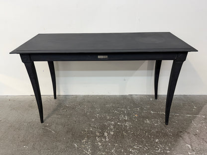 Restoration Hardware Black Console Table with Saber Legs #2574