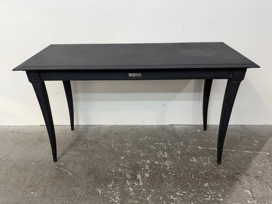 Restoration Hardware Black Console Table with Saber Legs #2574