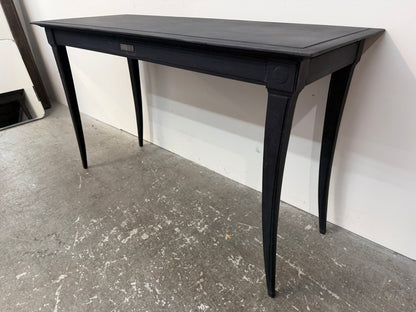 Restoration Hardware Black Console Table with Saber Legs #2574