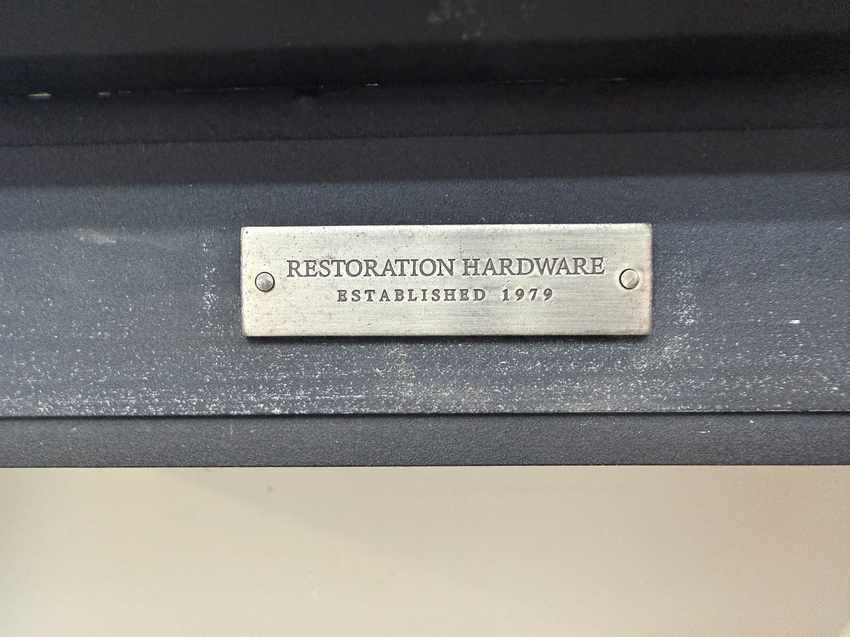 Restoration Hardware Black Console Table with Saber Legs #2574