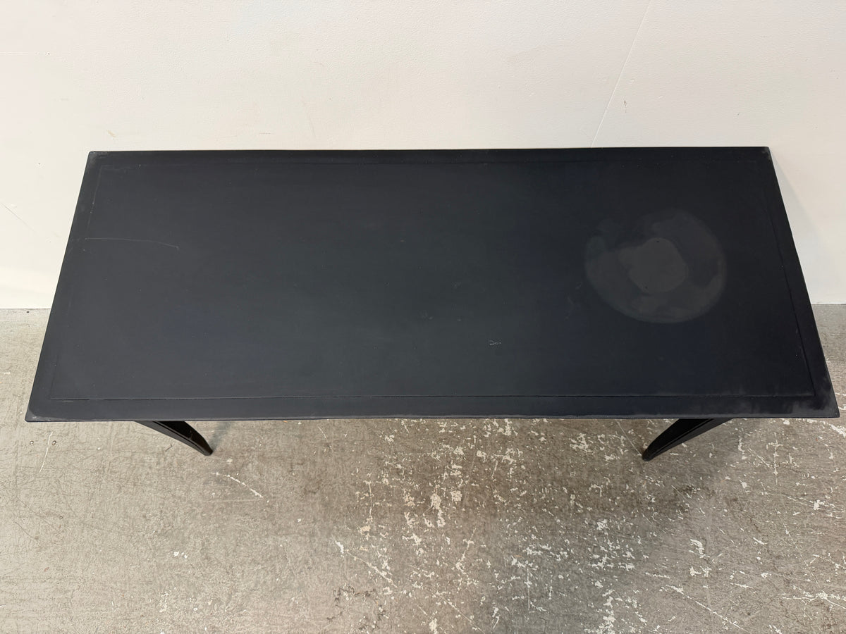 Restoration Hardware Black Console Table with Saber Legs #2574