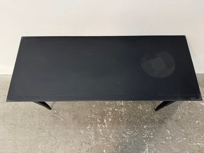 Restoration Hardware Black Console Table with Saber Legs #2574