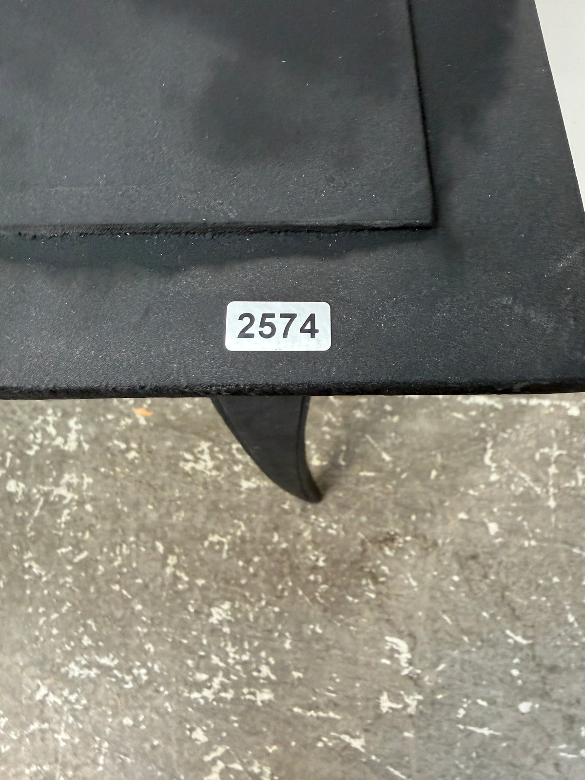 Restoration Hardware Black Console Table with Saber Legs #2574