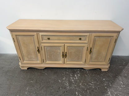 Whitewashed Burl Sideboard Buffet with Silverware Drawer #2576