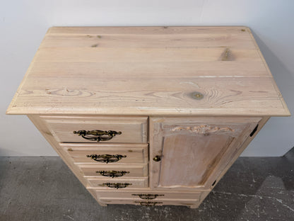 Whitewashed Pine Six-Drawer Tall Chest #2581