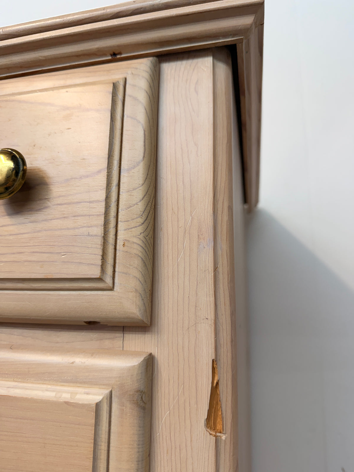 Whitewashed Pine Chest with Drawers and Cabinet Door #2580