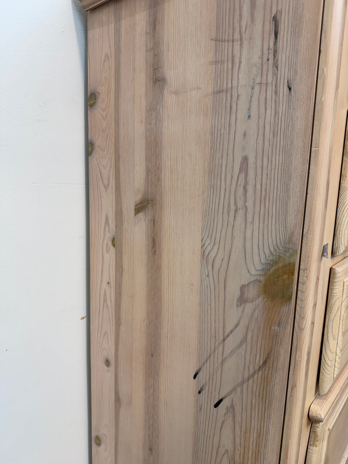 Whitewashed Pine Chest with Drawers and Cabinet Door #2580
