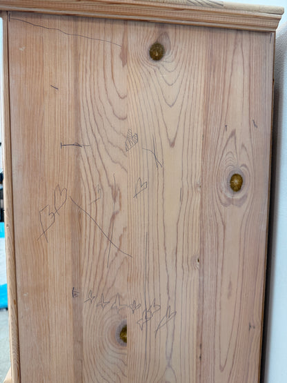 Whitewashed Pine Chest with Drawers and Cabinet Door #2580