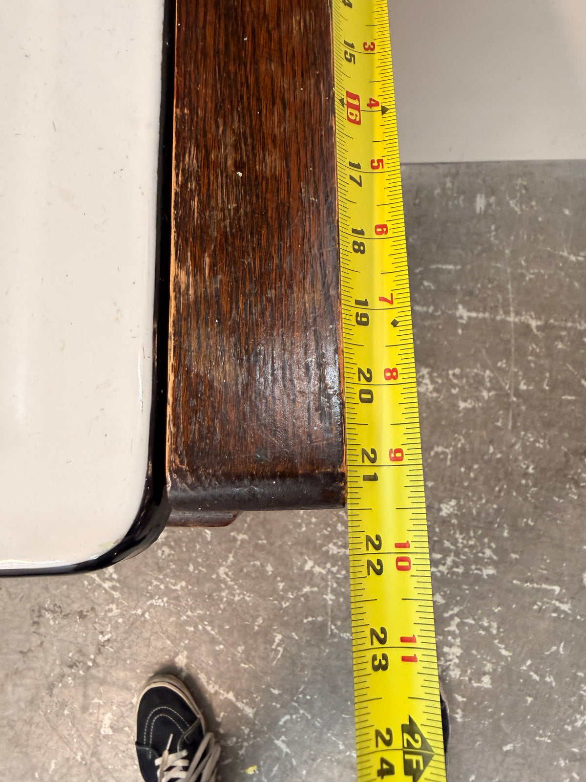 Vintage Oak Hoosier-Style Kitchen Cabinet with Enamel Top #2582