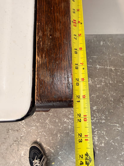 Vintage Oak Hoosier-Style Kitchen Cabinet with Enamel Top #2582
