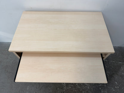 Maple Laminate Rolling Computer Desk with Keyboard Tray #2585