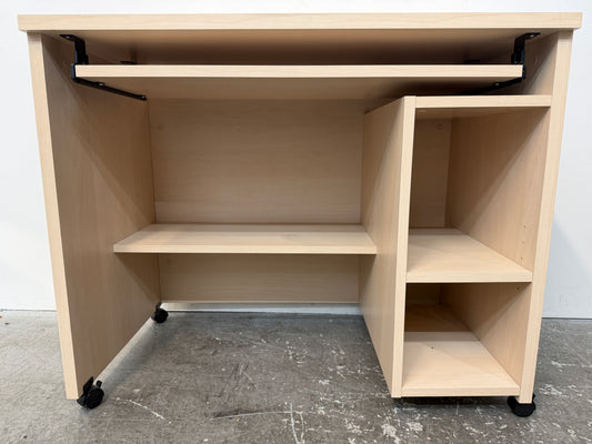 Maple Laminate Rolling Computer Desk with Keyboard Tray #2585