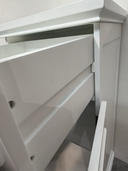 White Wood Cabinet with Drawer and Glass Door #2587