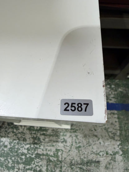 White Wood Cabinet with Drawer and Glass Door #2587