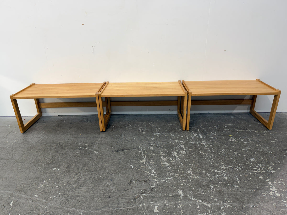 Set of 3 Stackable Bamboo Shelf Units #2588