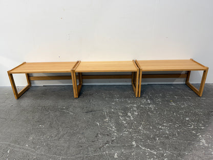 Set of 3 Stackable Bamboo Shelf Units #2588