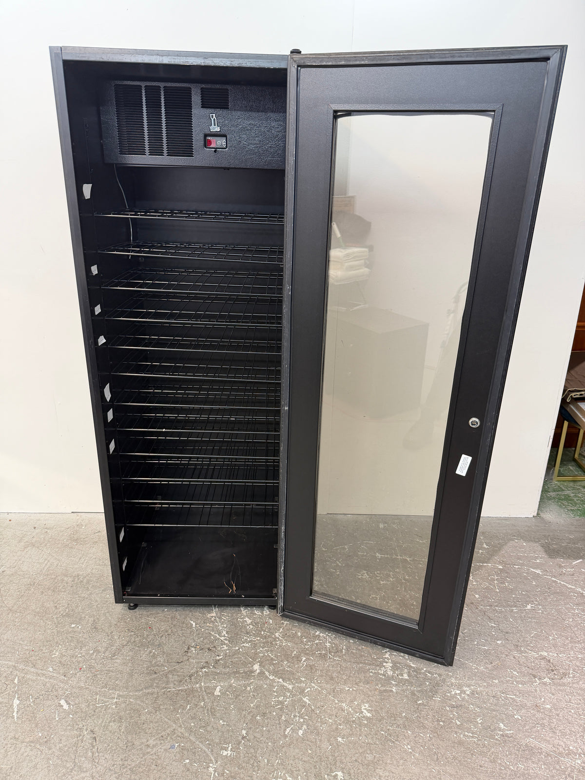Vintage Keeper Wine Cellar Cabinet Cooler with Glass Door and Lock #2589