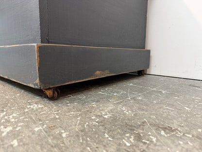 Slate Gray Painted Wood Blanket Chest on Casters #2592