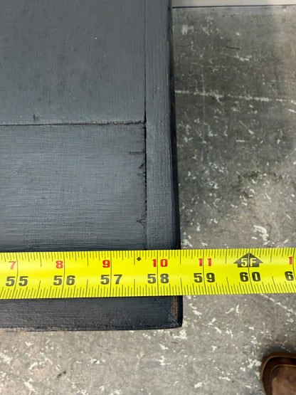 Slate Gray Painted Wood Blanket Chest on Casters #2592