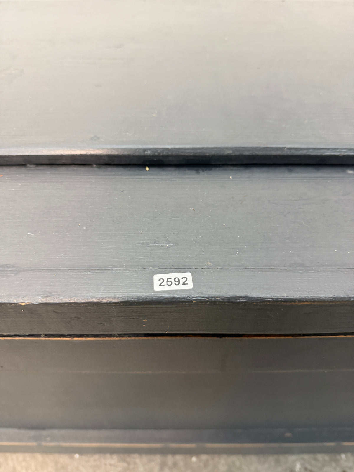 Slate Gray Painted Wood Blanket Chest on Casters #2592