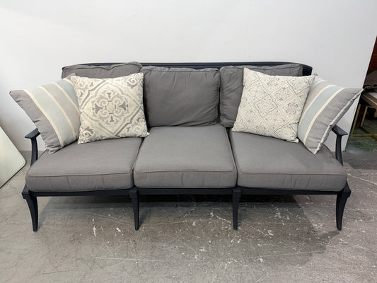 Restoration Hardware Outdoor Sofa with Gray Cushions #2593
