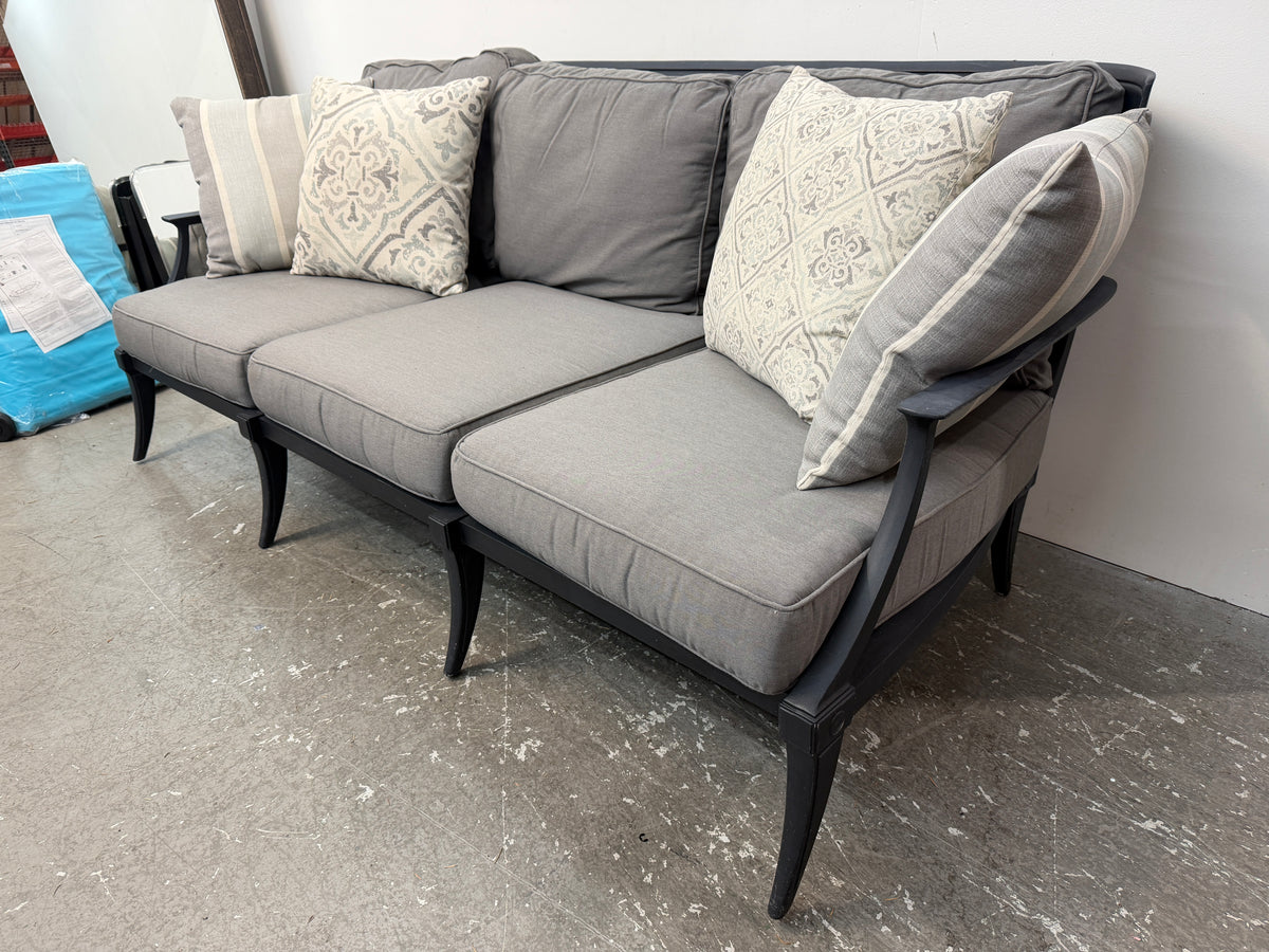 Restoration Hardware Outdoor Sofa with Gray Cushions #2593
