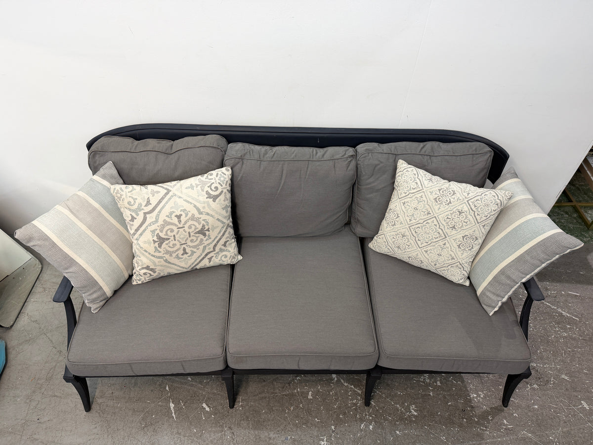 Restoration Hardware Outdoor Sofa with Gray Cushions #2593