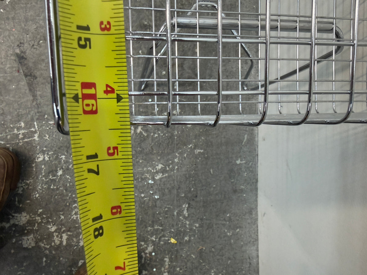Chrome Wire Basket Side Table with Hairpin Legs #2594
