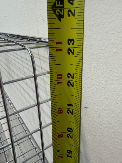 Chrome Wire Basket Side Table with Hairpin Legs #2594