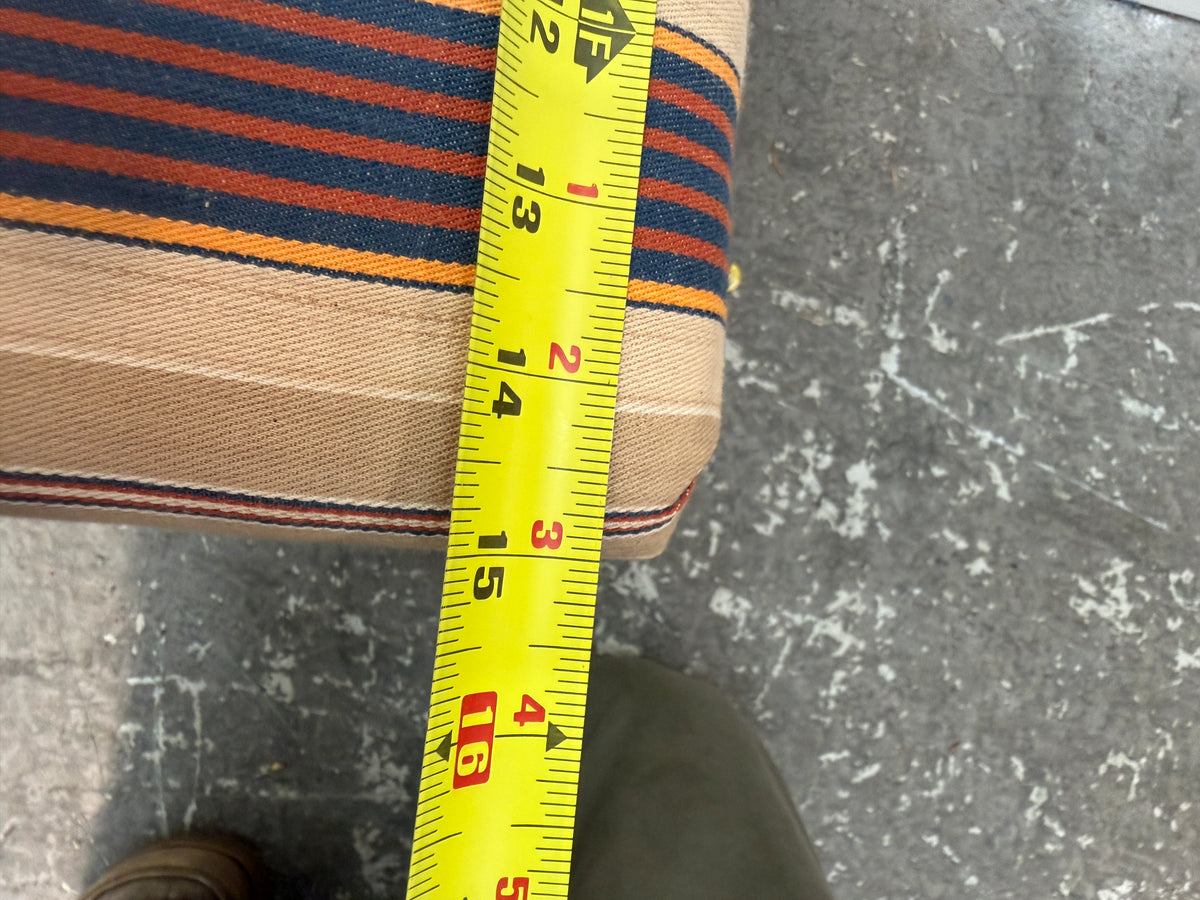 Birch Plywood Cube Stool with Striped Cushion #2596