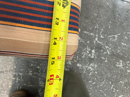 Birch Plywood Cube Stool with Striped Cushion #2596