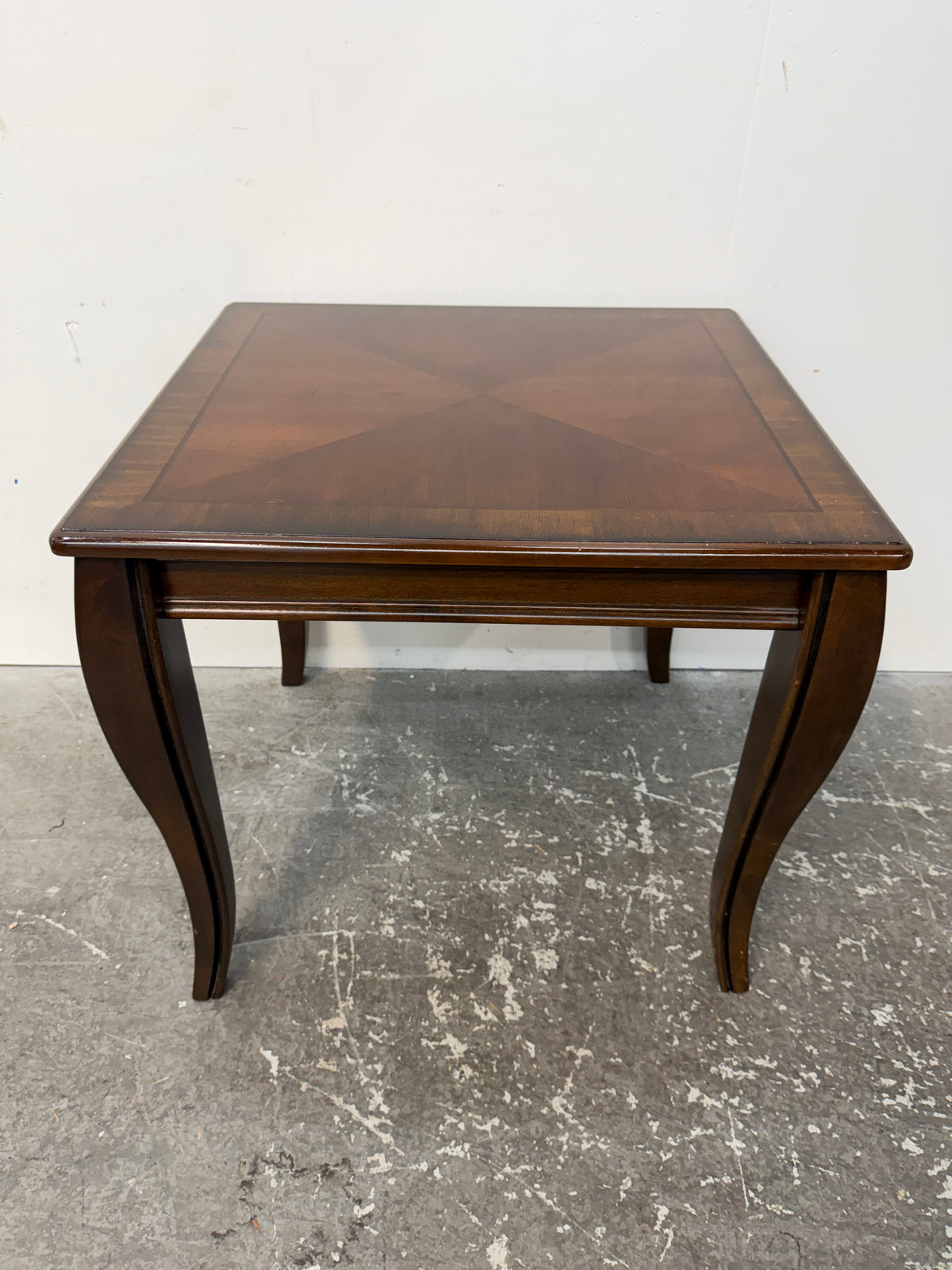 Cherry Veneer Square End Table with Cabriole Legs #2600