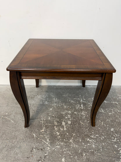 Cherry Veneer Square End Table with Cabriole Legs #2600