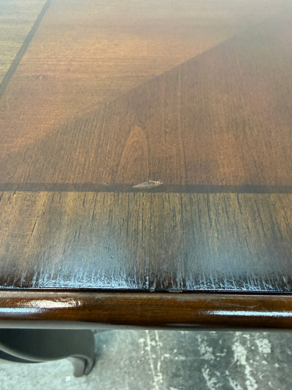 Cherry Veneer Square End Table with Cabriole Legs #2600