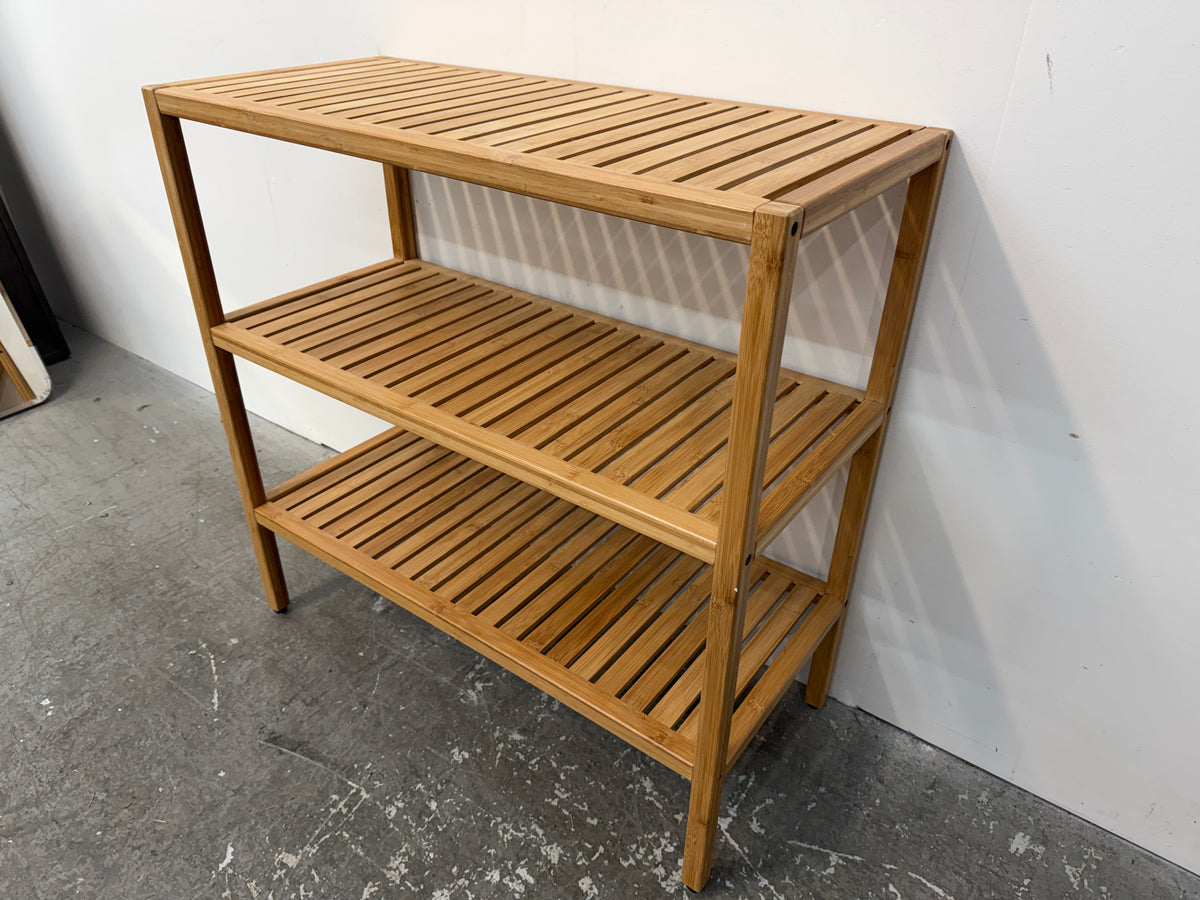 Bamboo Three-Tier Slatted Shelf Rack #2601