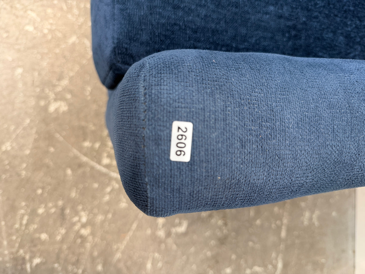Navy Chenille Track Arm Swivel Armchair #2606