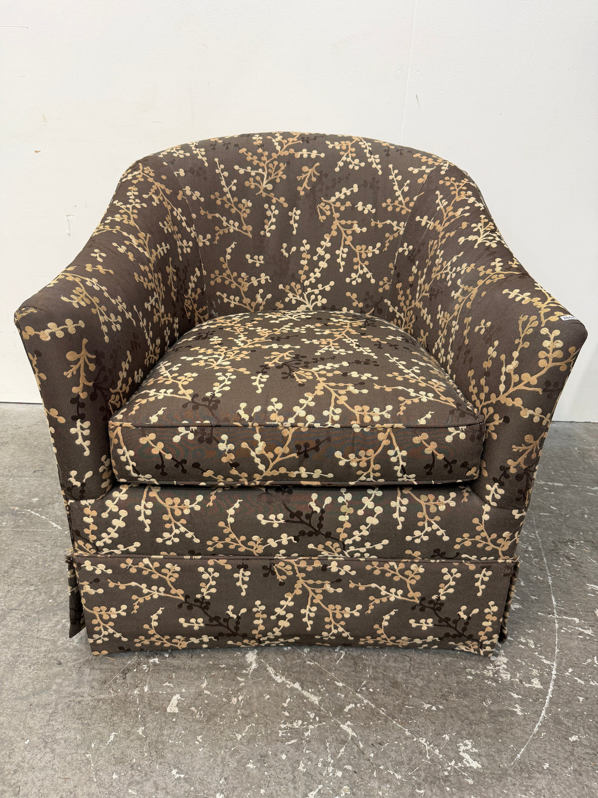 Sherrill Brown Branch Pattern Premiuim Upholstered Tub Chair #2608