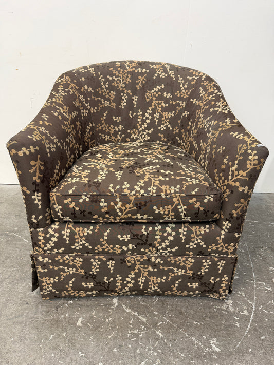 Sherrill Brown Branch Pattern Premiuim Upholstered Tub Chair #2608