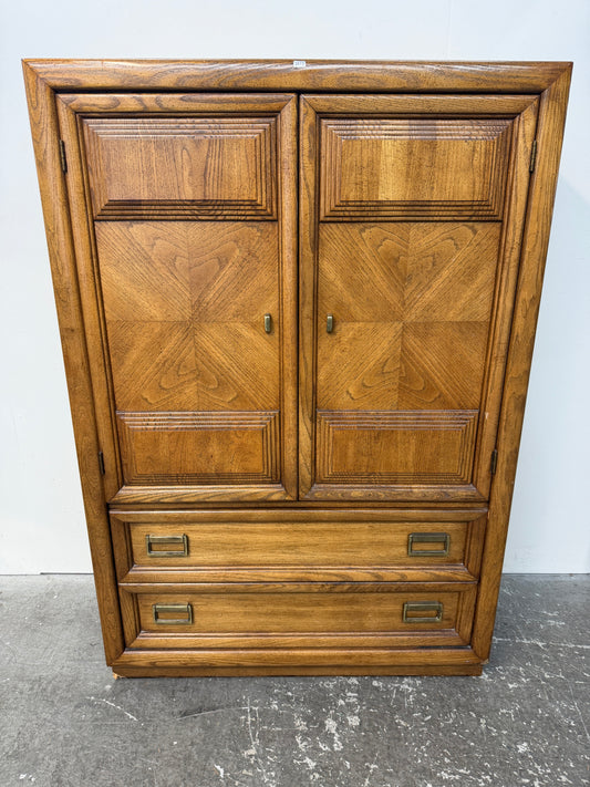 Vintage Oak Gentleman's Chest with Doors and Drawers #2612