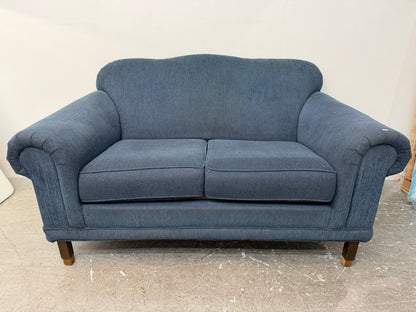 Drexel Heritage Navy Chenille Camelback Loveseat #2613