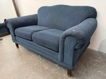 Drexel Heritage Navy Chenille Camelback Loveseat #2613