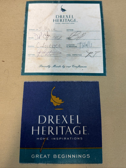 Drexel Heritage Navy Chenille Camelback Loveseat #2613