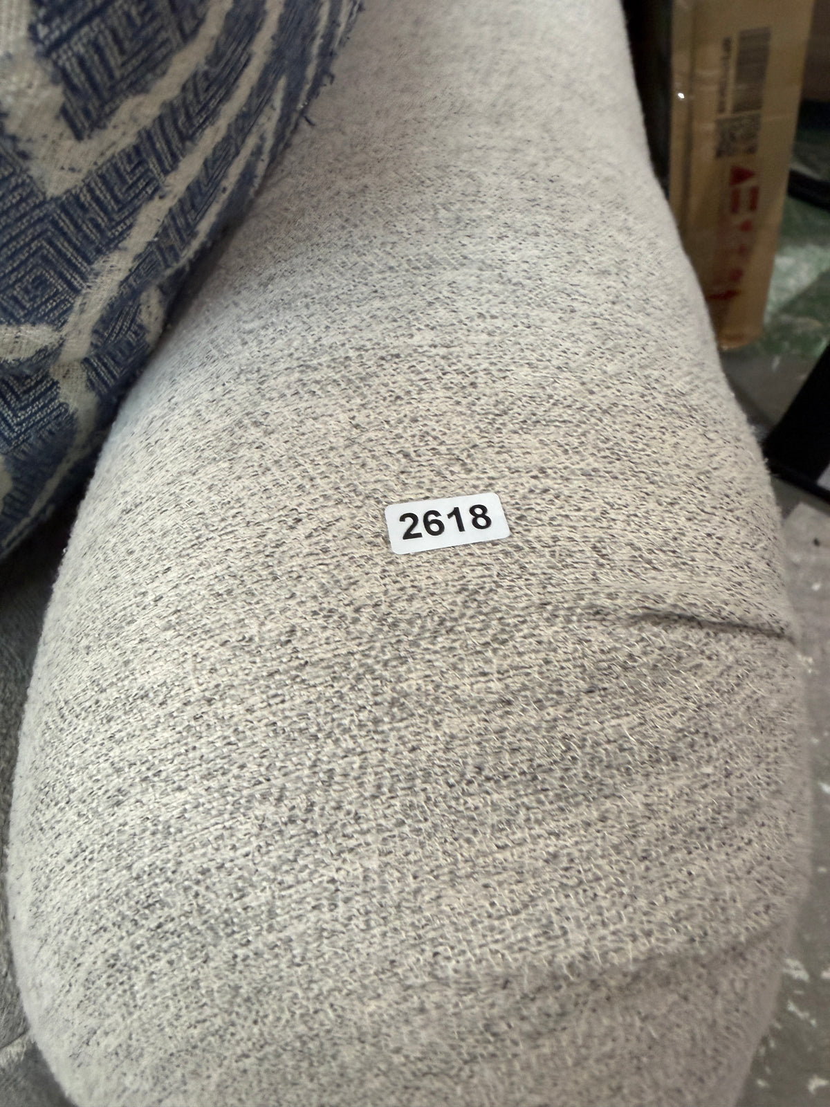 Gray Sofa Chaise Sectional with Ottoman and Pillows #2618